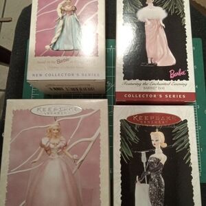 Barbie Collector's Series Keepsake Ornaments Vintage 96-97 Nib Lot 4 Elegant